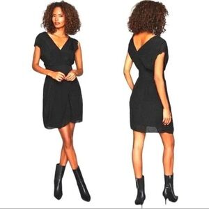 REISS Leonora Silk Textured Draped V Neck Textured Sleeveless Mini dress NEW